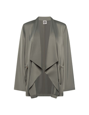 Anne Klein Eucalyptus Satin Draped Front Cardigan