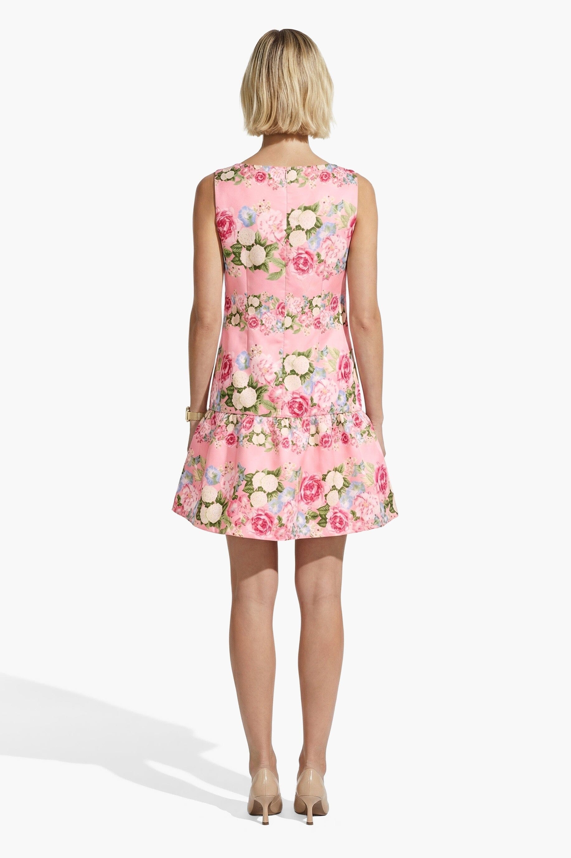 Anne Klein Boat Neck Flounce Shift silhouette Dress