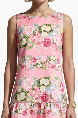 Anne Klein Boat Neck Flounce Shift silhouette Dress