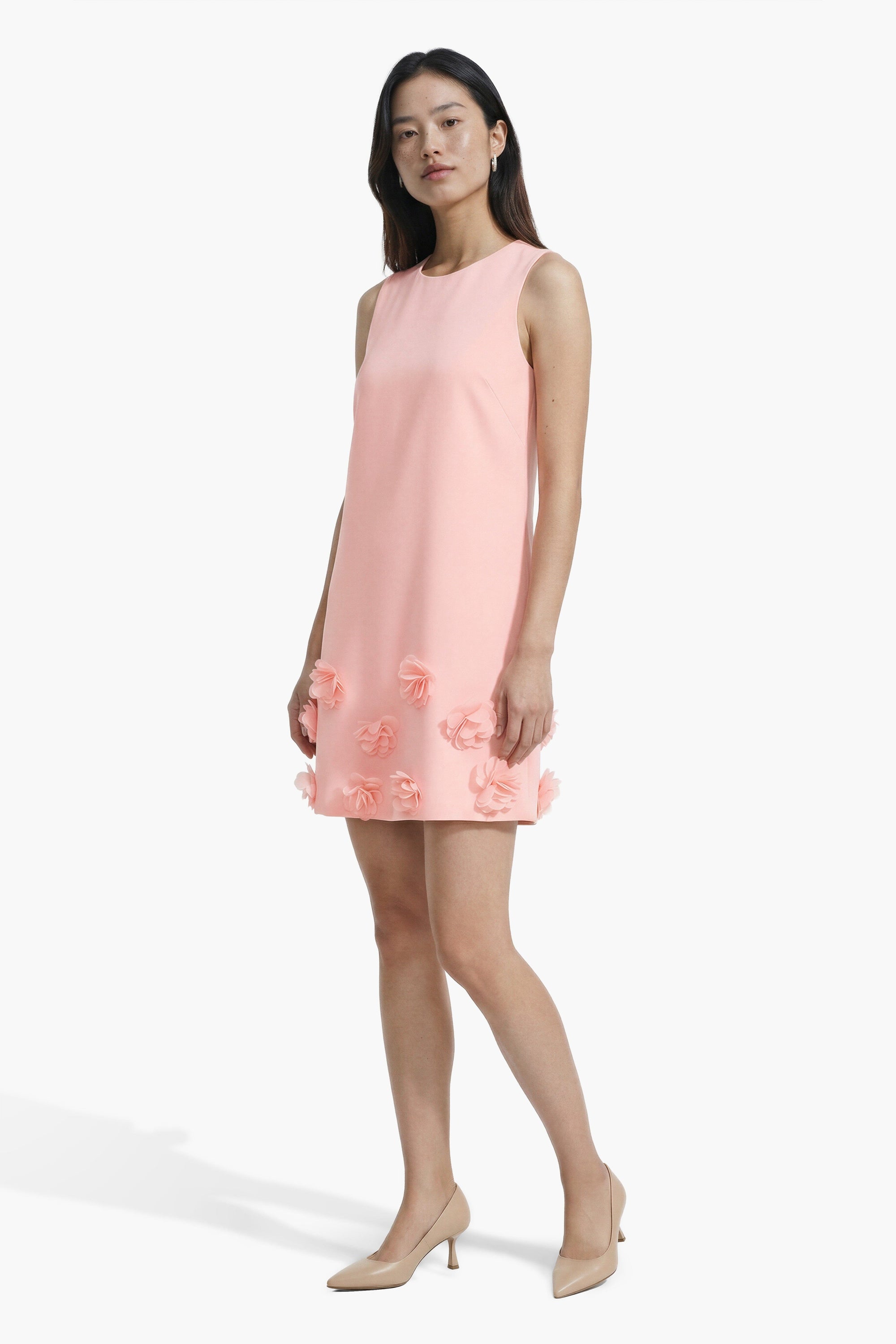 Sleeveless Shift silhouette Dress with Rosette Detail Dresses Kasper