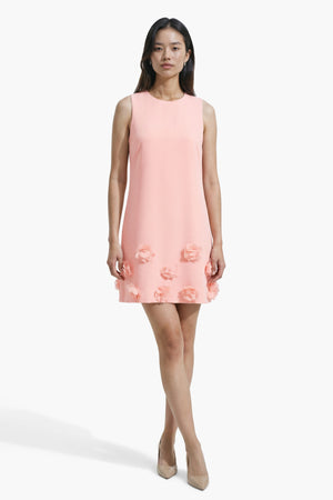 Sleeveless Shift silhouette Dress with Rosette Detail Dresses Kasper