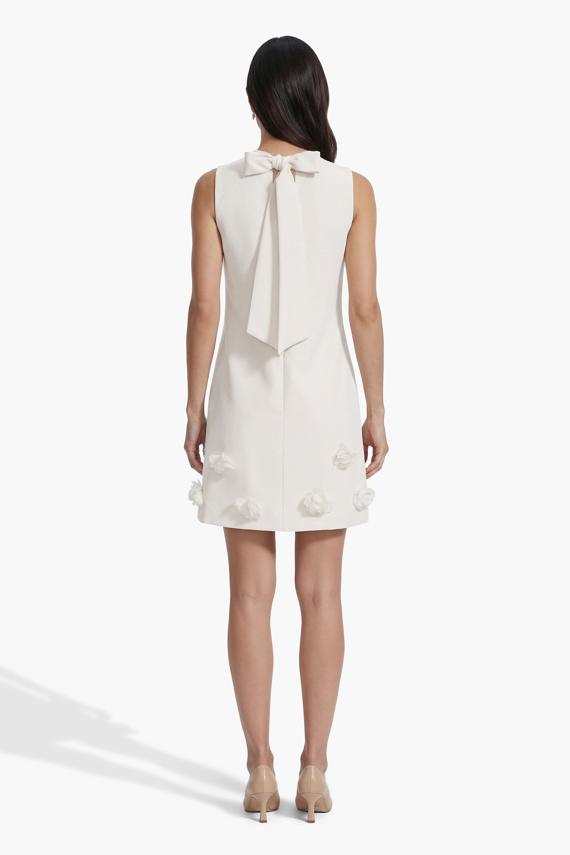 Anne Klein Sleeveless Shift silhouette Dress with Rosette Detail
