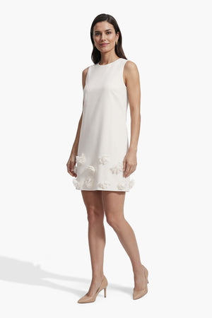 Anne Klein Sleeveless Shift silhouette Dress with Rosette Detail