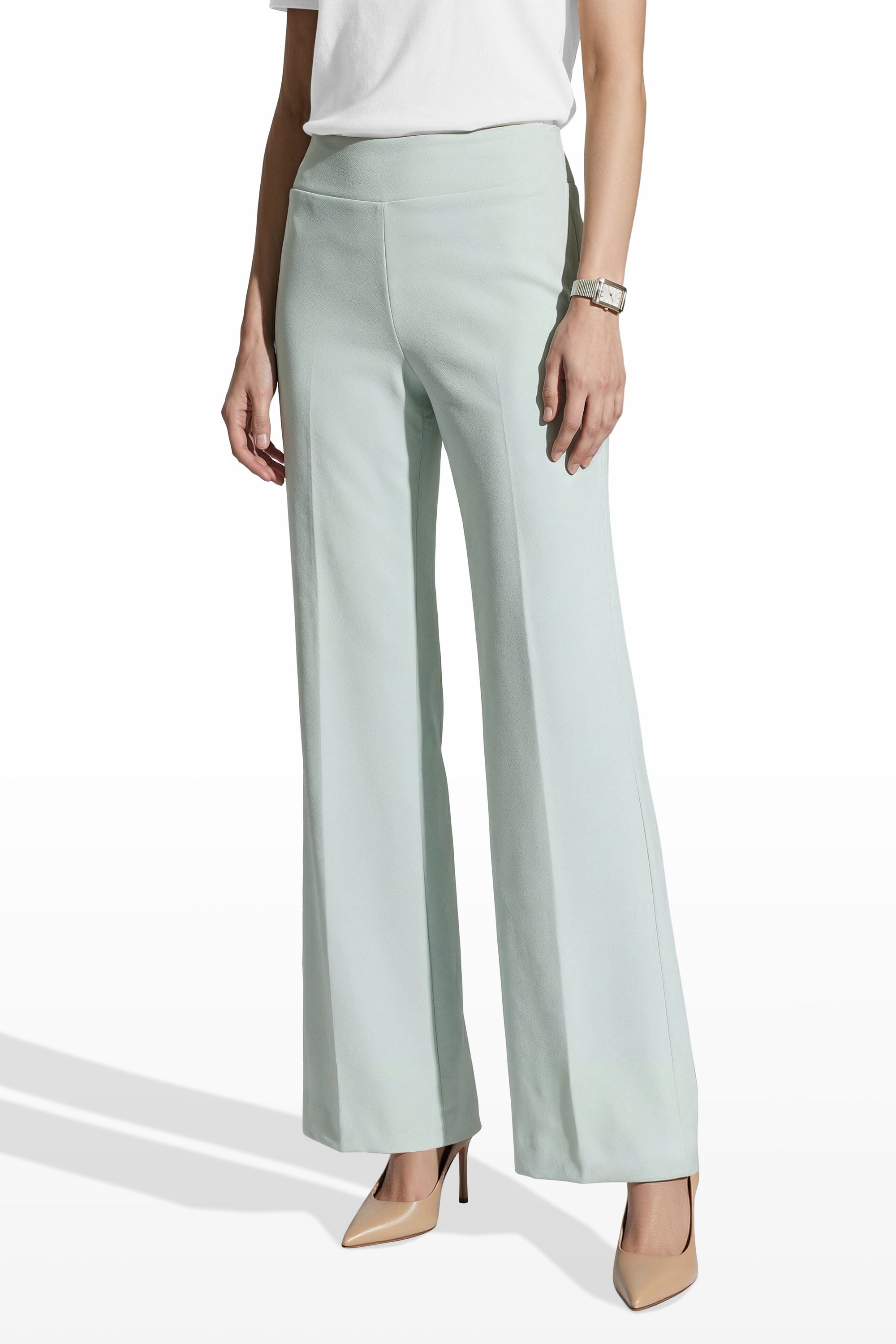 High Rise Pull On Wide Leg Pants Clothing Kasper