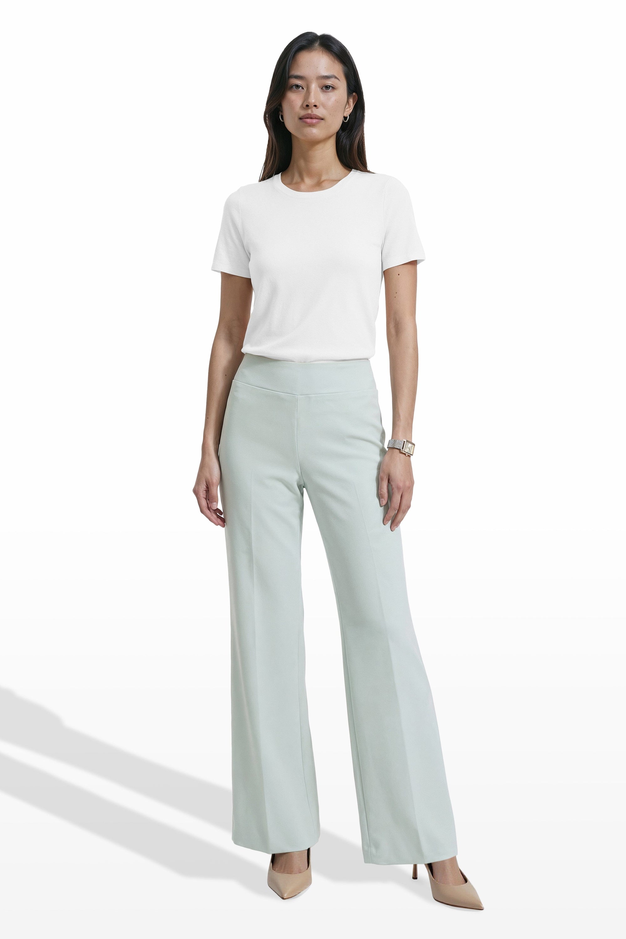 High Rise Pull On Wide Leg Pants Clothing Kasper