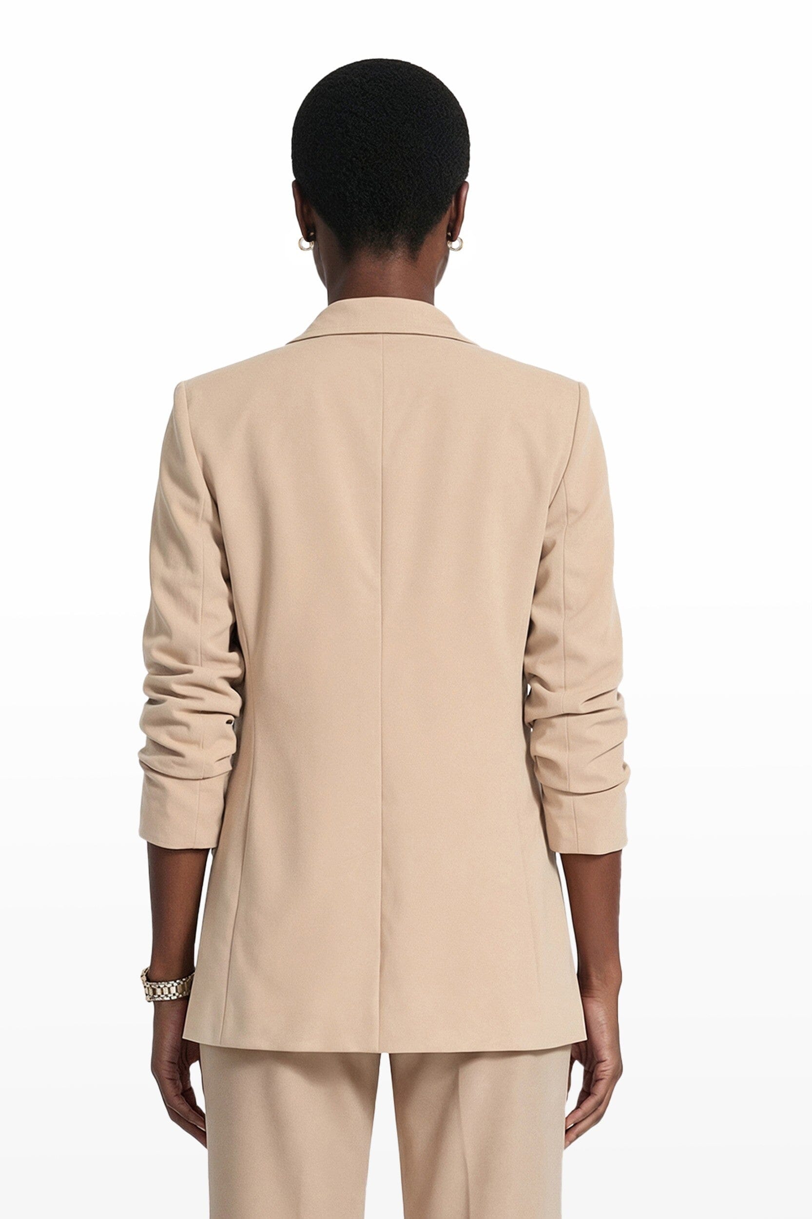 Plus Size Scrunch Sleeve Open Front Jacket Clothing Kasper