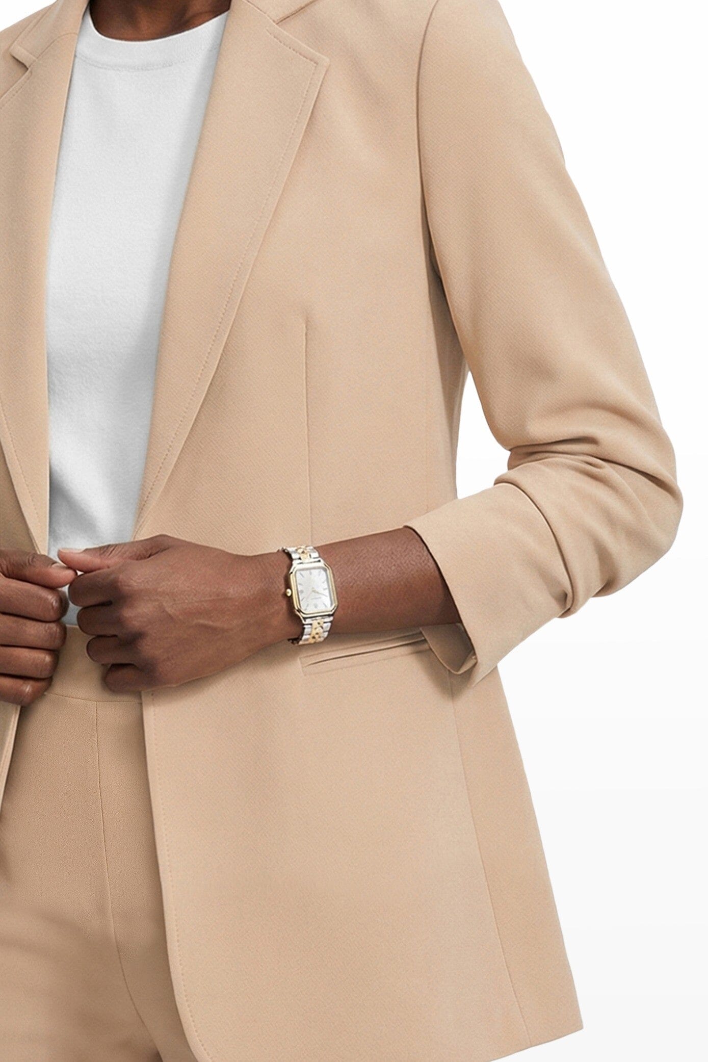 Plus Size Scrunch Sleeve Open Front Jacket Clothing Kasper