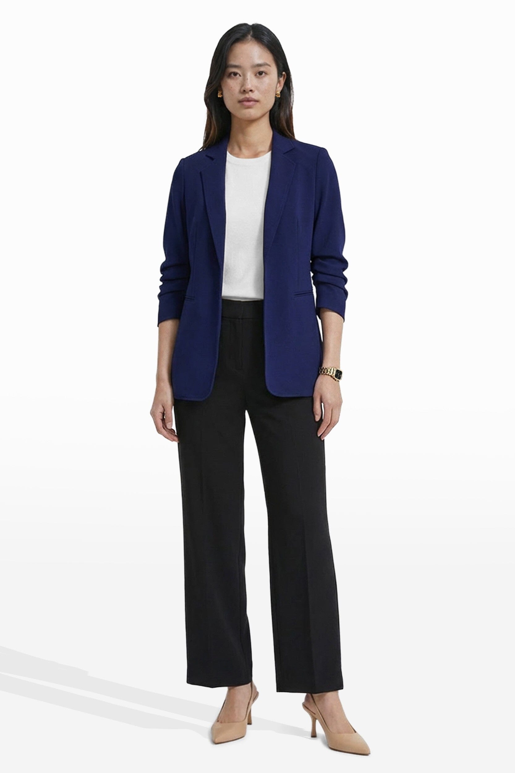 Open Front Scrunch Sleeve Jacket Clothing Kasper