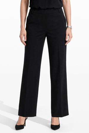 Anne Klein Anne Black Pull On Wide Leg Crop Unlined Pant