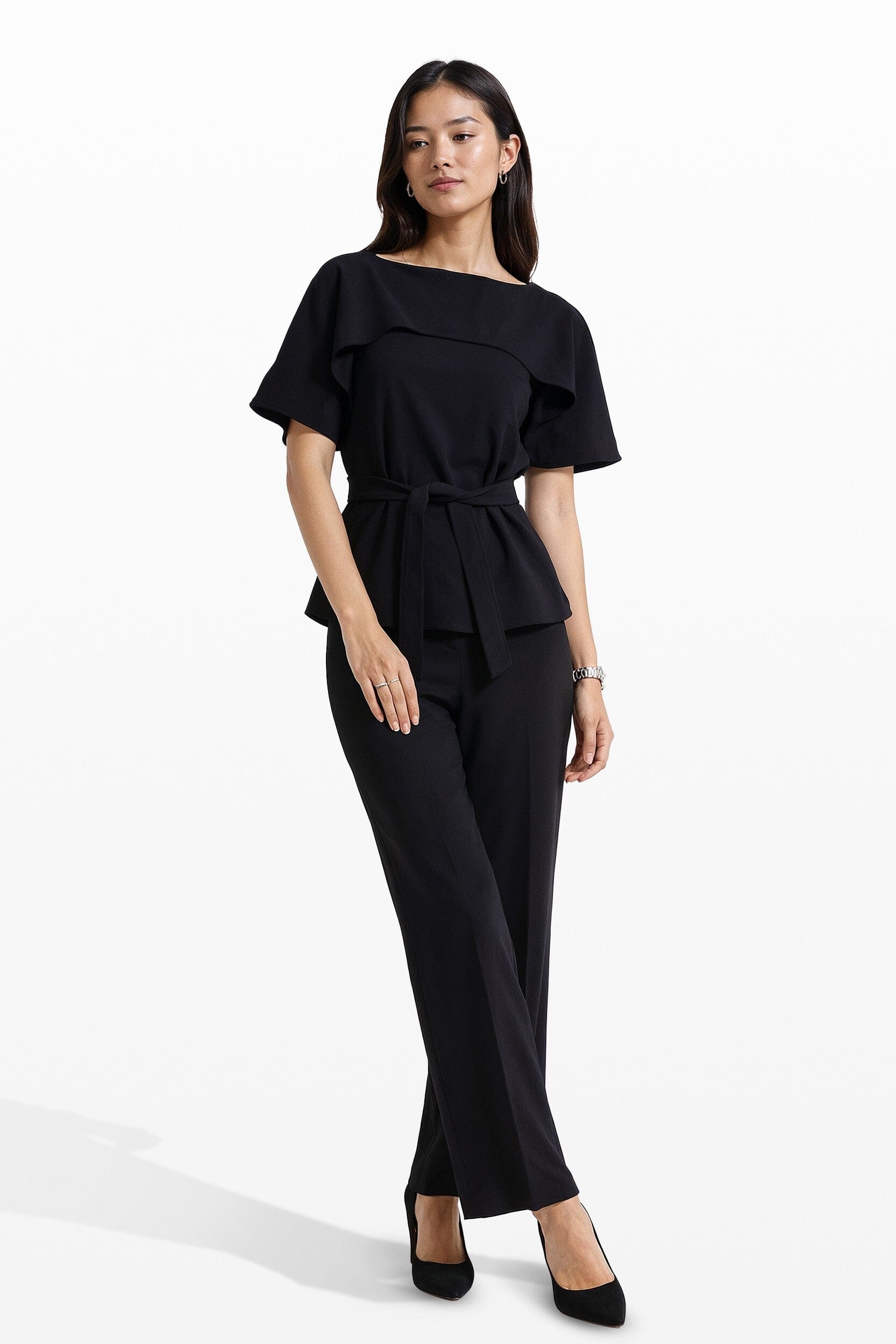 Anne Klein Pull On Wide Leg Crop Unlined Pant