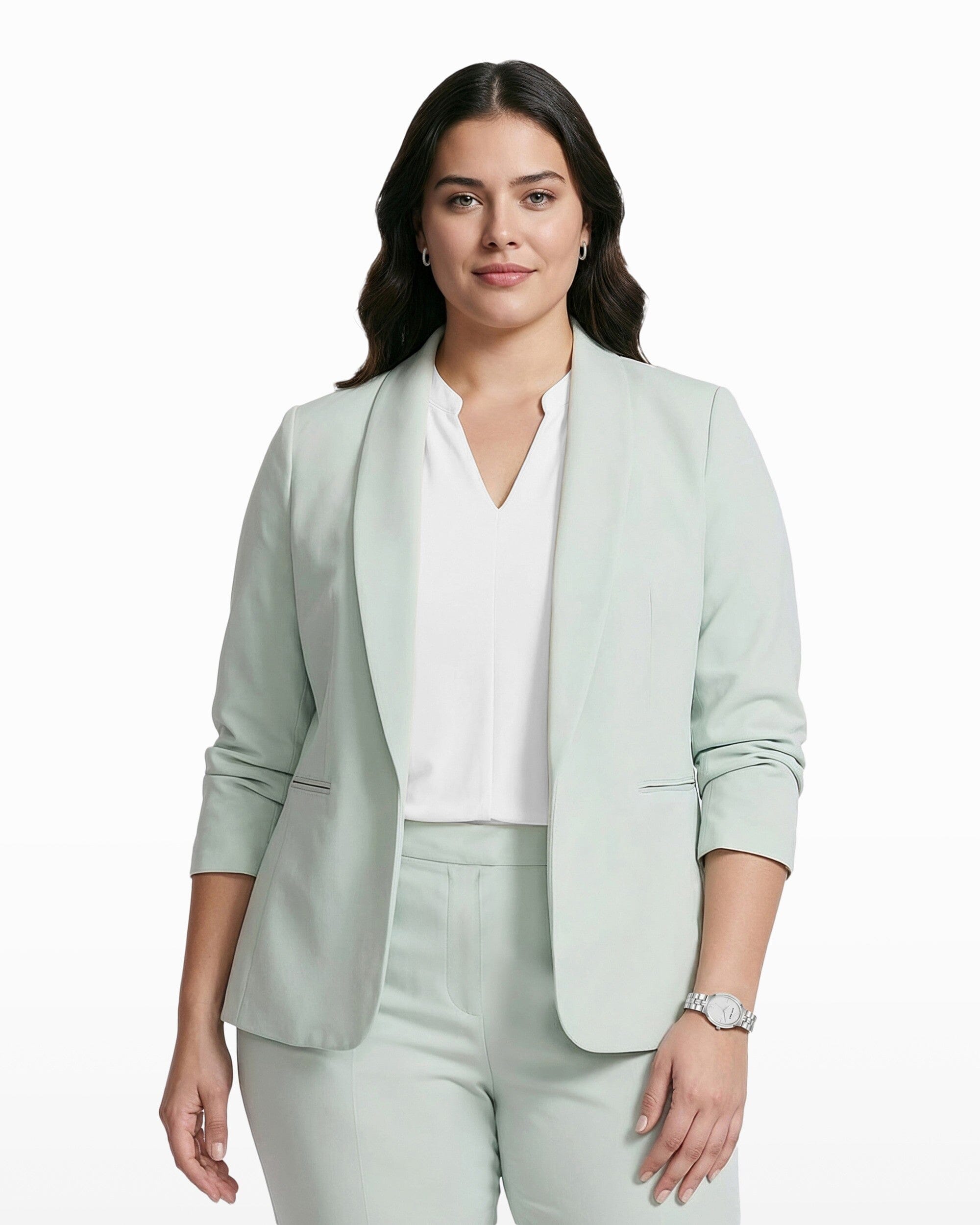 Anne Klein Plus Size Shawl Collar Open Front Jacket