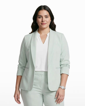 Anne Klein Soft Aloe Plus Size Shawl Collar Open Front Jacket