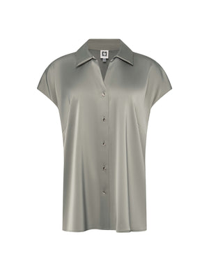 Anne Klein Eucalyptus Button Front Drop Shoulder Shirt