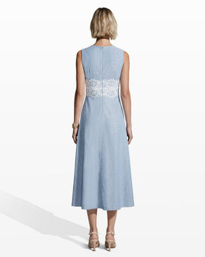 Sleeveless Midi Dress with Lace Inset Dresses Kasper