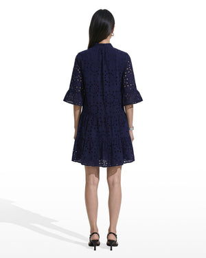Tiered Shirt Dress with Stand Collar Dresses Kasper