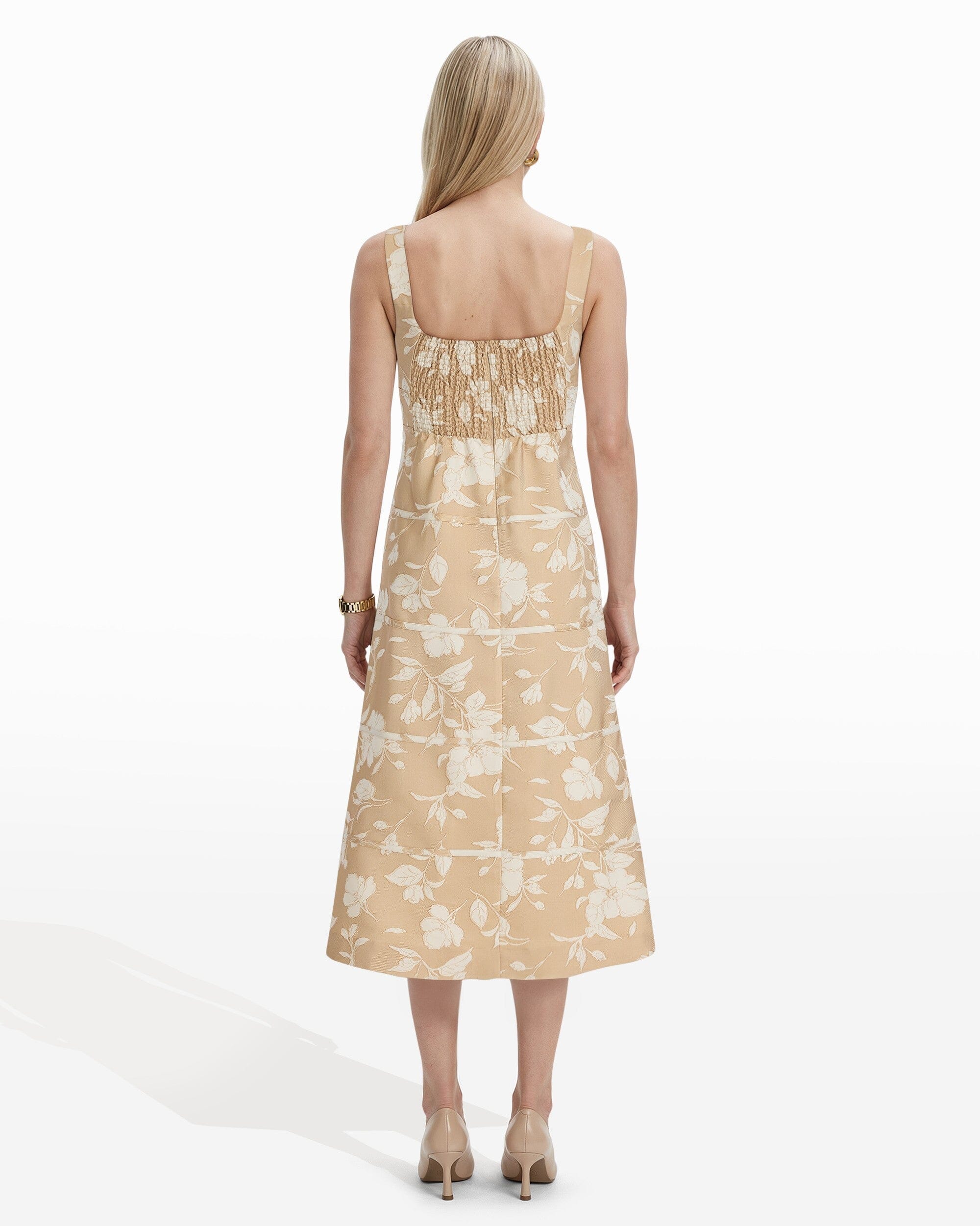 anne klein floral print a line dress Anne Klein A-Line Midi Dress