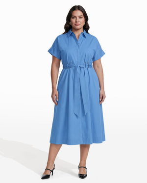 Anne Klein Plus Size Shirt Dress With Belt and Loop Detail