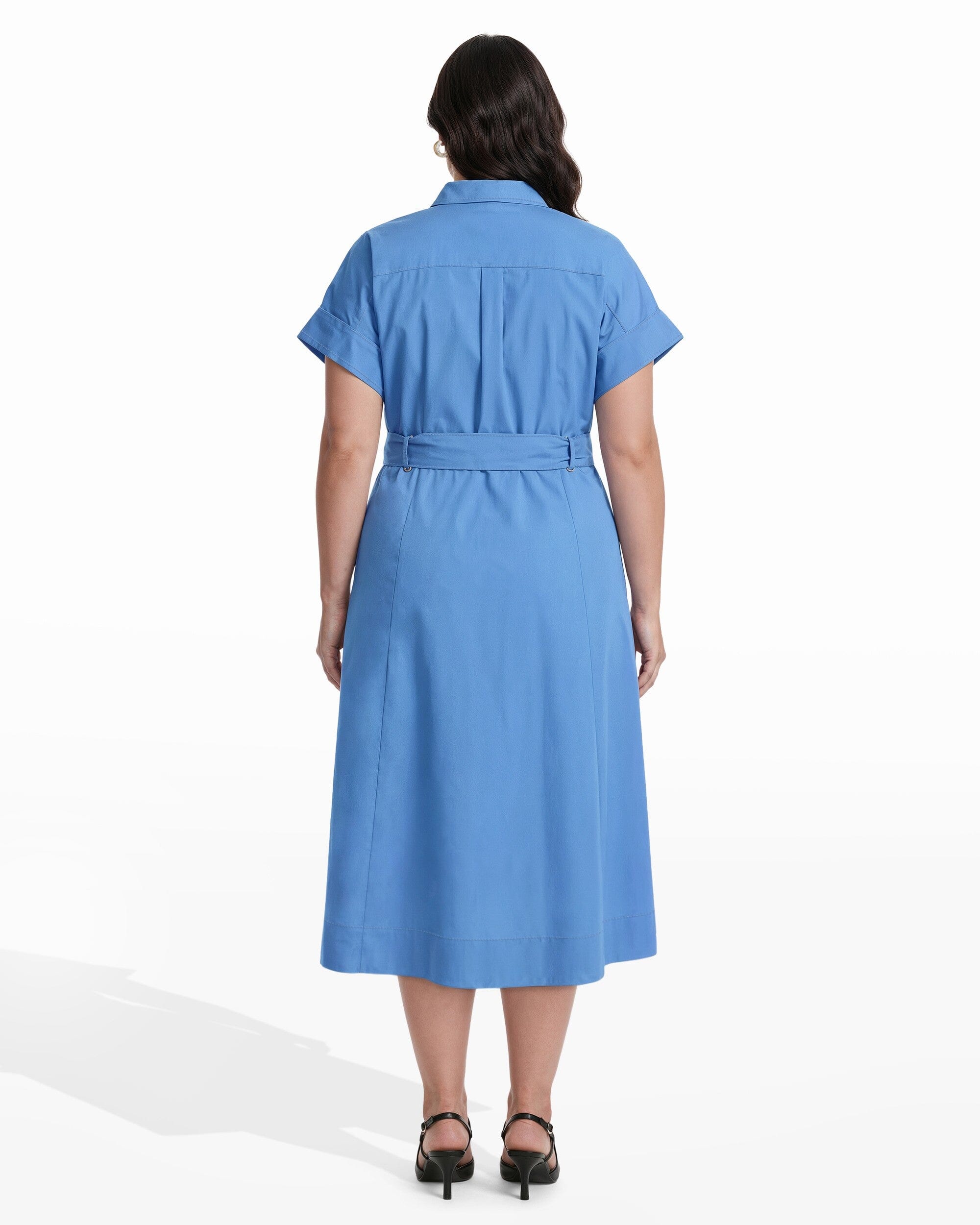 Anne Klein Plus Size Shirt Dress With Belt and Loop Detail