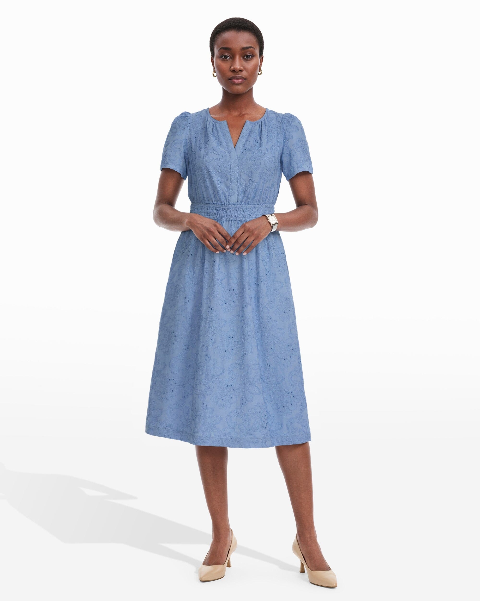 Plus Size Short Sleeve Midi Dress