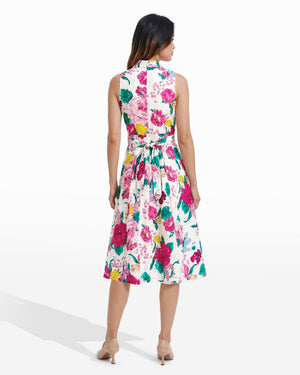 Anne Klein Notched Collar Wrap Dress with Full Skirt