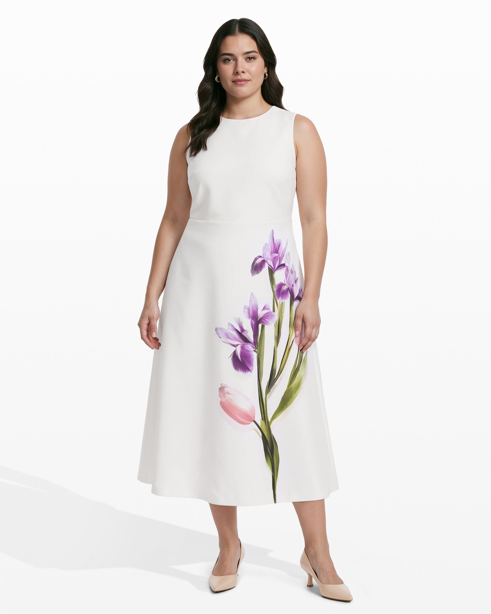 plus size floral midi dress Nemidor Women Summer Casual Boho(14,Apricot) garden parties Anne Klein Plus Size Placed-Print