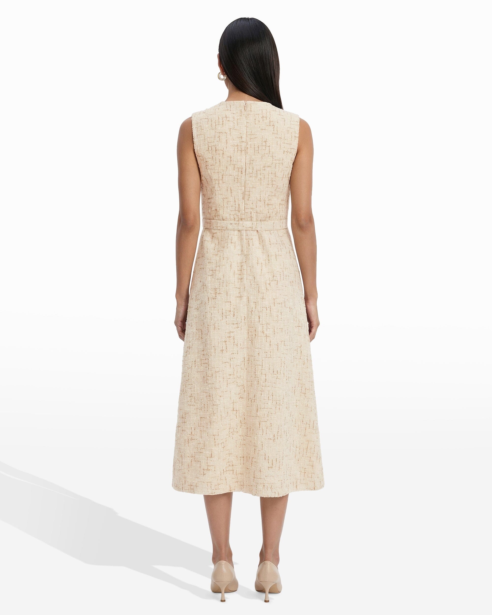 Rosette Detail A-Line Midi Dress Dresses Kasper