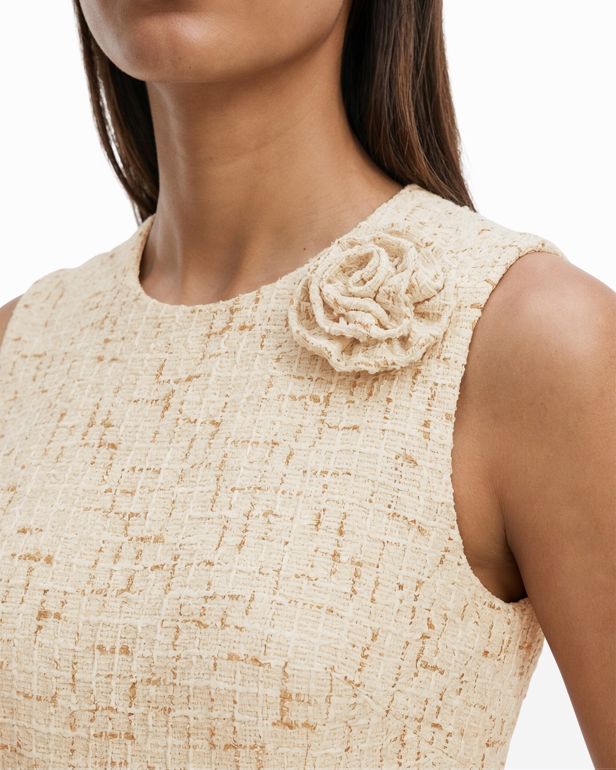 Rosette Detail A-Line Midi Dress Dresses Kasper