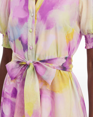 Anne Klein Puff Sleeve Short Shirt Dress