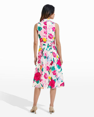 Anne Klein Notched Collar Wrap Dress with Full Skirt