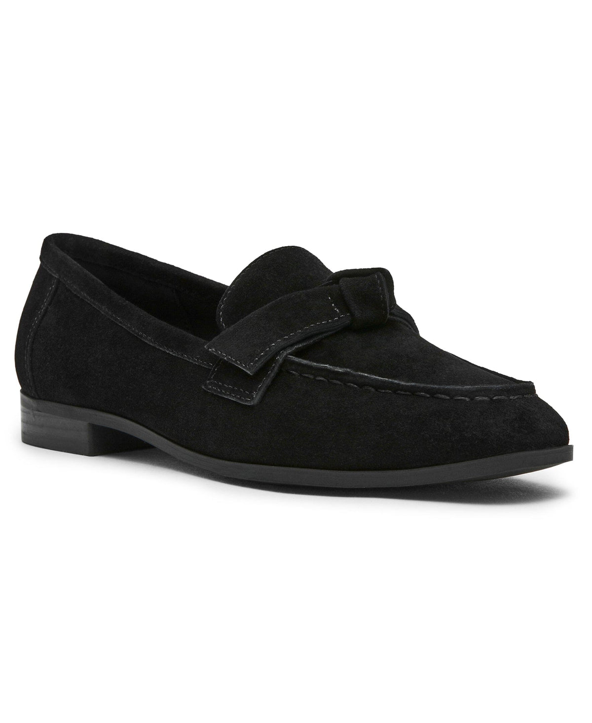 Anne Klein Black Suede Bowie Suede Slip-On Loafer