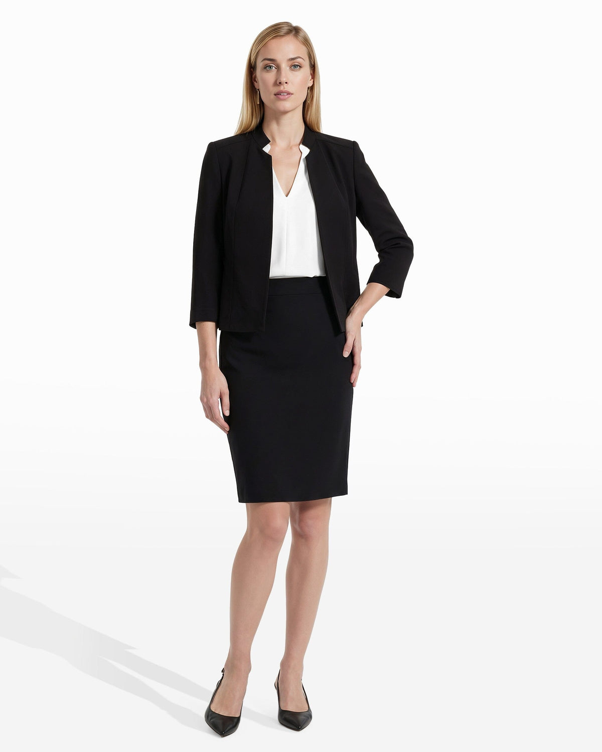 Anne Klein Stand Collar Blazer