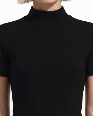 Anne Klein Short Sleeve Mock Neck Knit Top