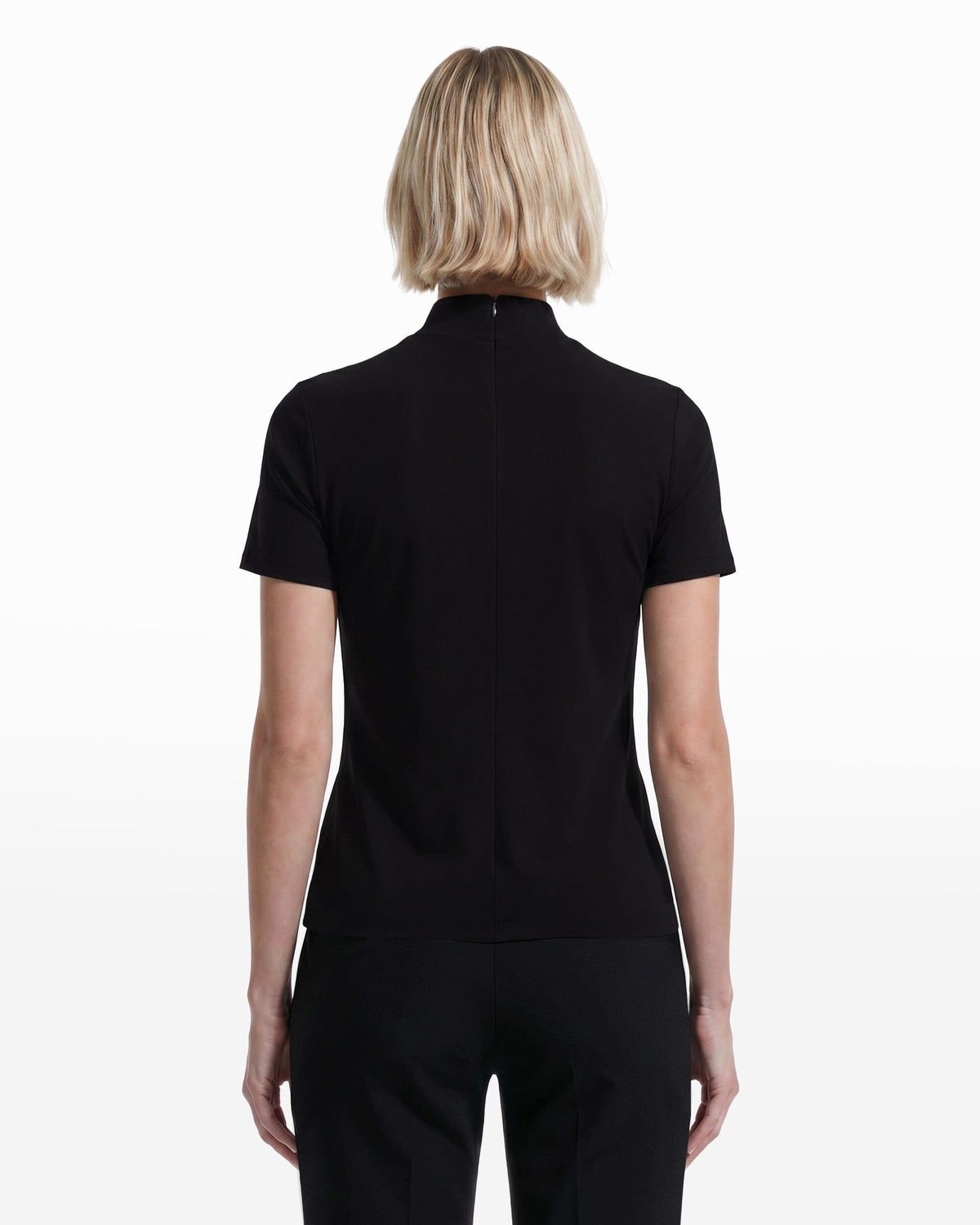 Anne Klein Short Sleeve Mock Neck Knit Top