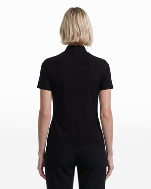 Short Sleeve Mock Neck Knit Top Clothing Kasper