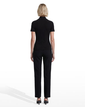 Short Sleeve Mock Neck Knit Top Clothing Kasper