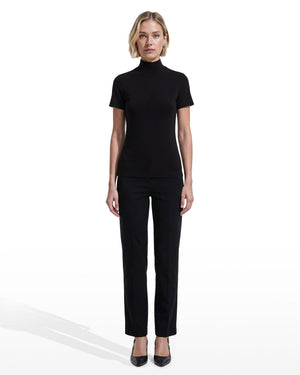 Short Sleeve Mock Neck Knit Top Clothing Kasper