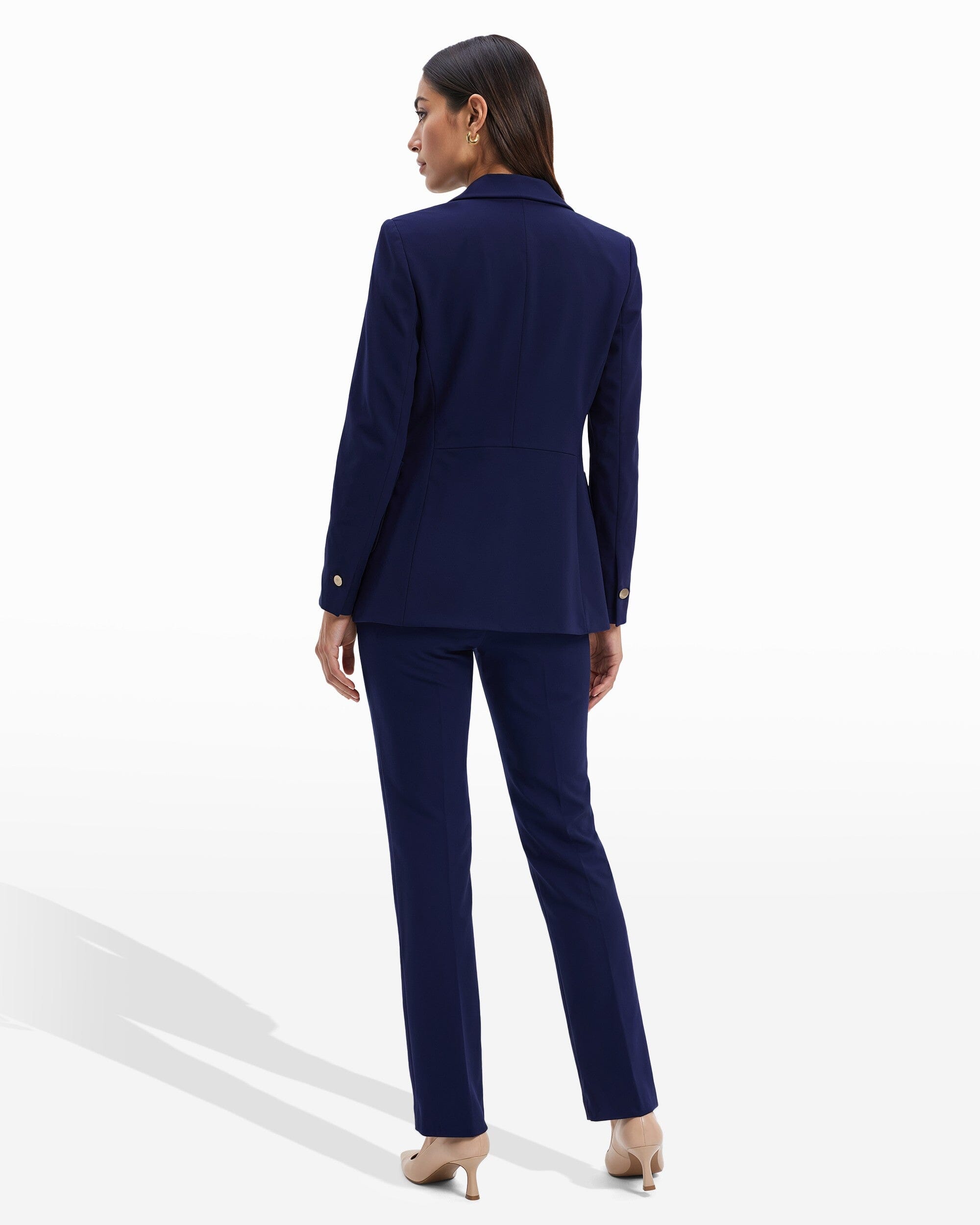Anne Klein Compression Collection Faux Double Breasted Blazer With Patch Pockets