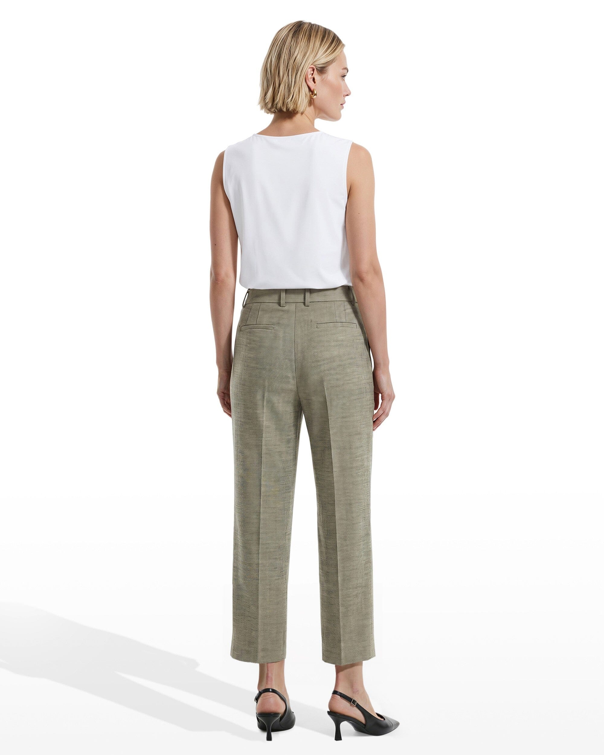 Anne Klein Straight Ankle Pant With Front Slash Pockets