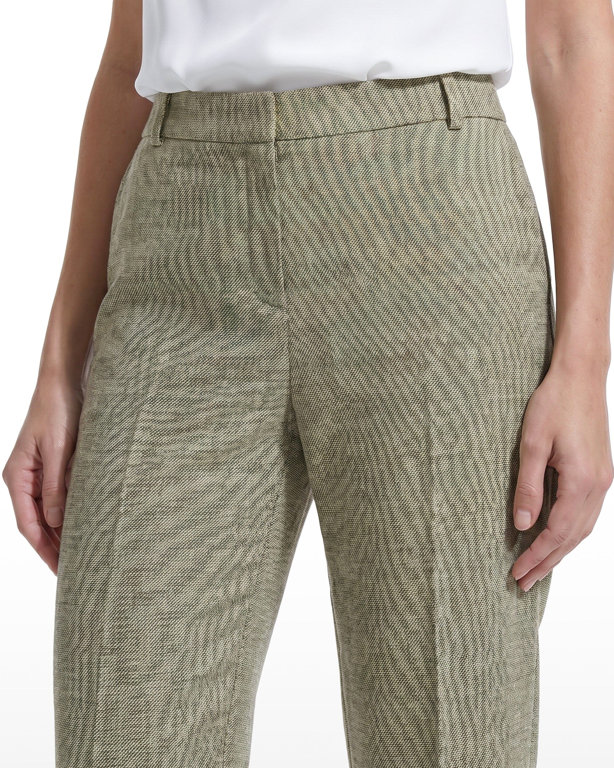 Anne Klein Straight Ankle Pant With Front Slash Pockets