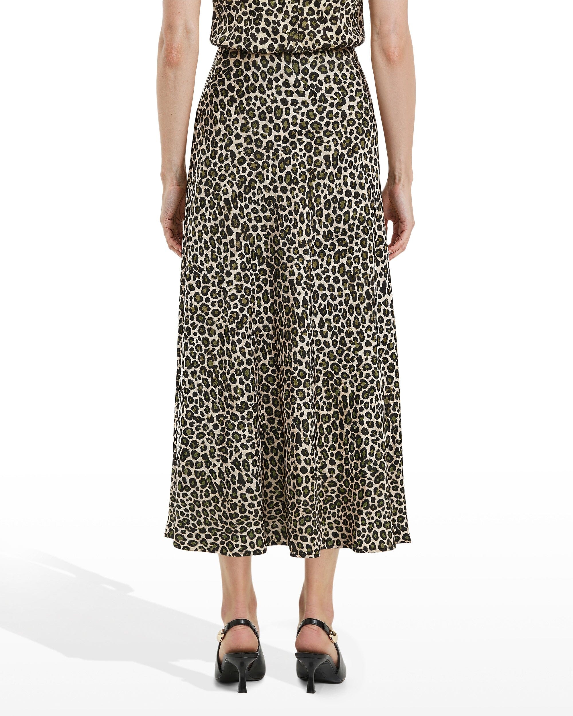 Anne Klein BAY LEAF MULTI Bias Cut Flared Pull-On Skirt