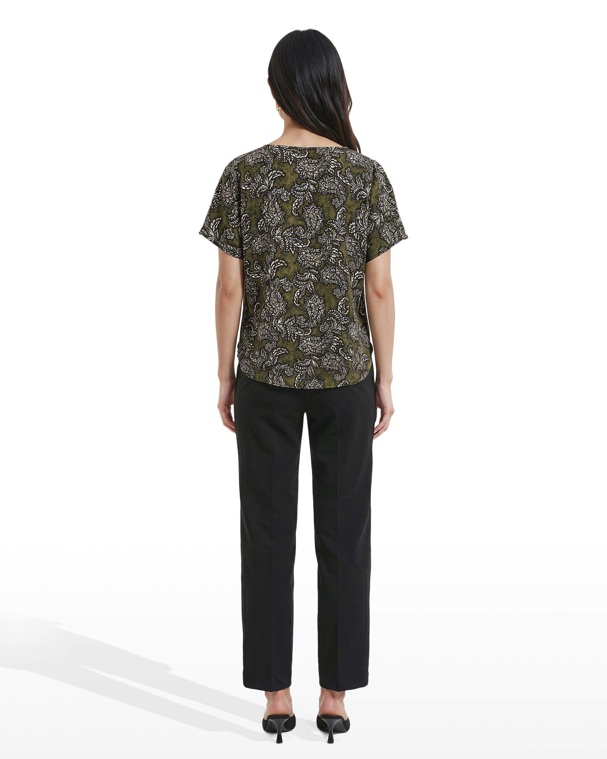 Short Sleeve Bateau Neck Woven Blouse Apparel & Accessories Kasper