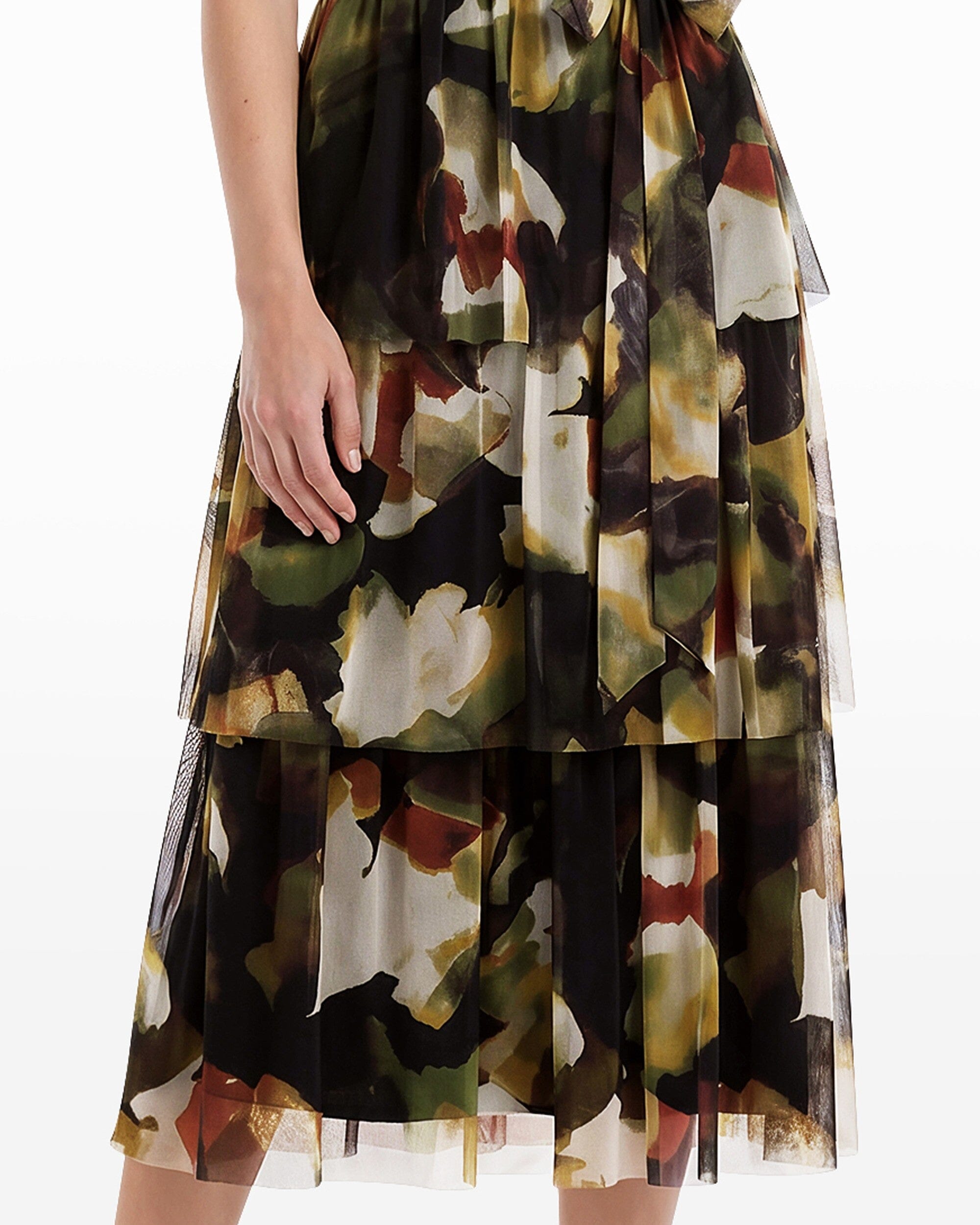 Anne Klein Surplice Tiered Midi Dress