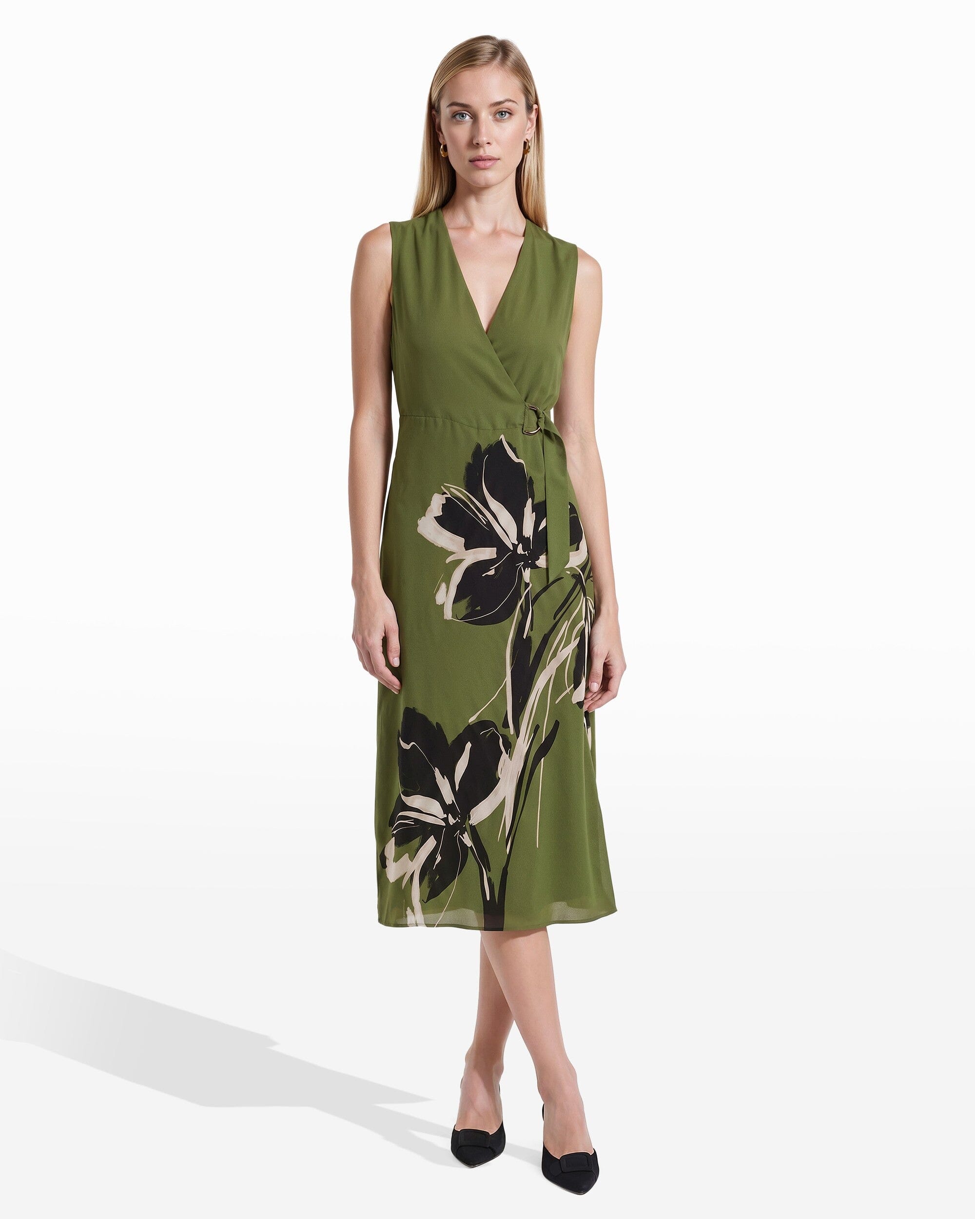 Anne Klein Faux Wrap A-Line Dress