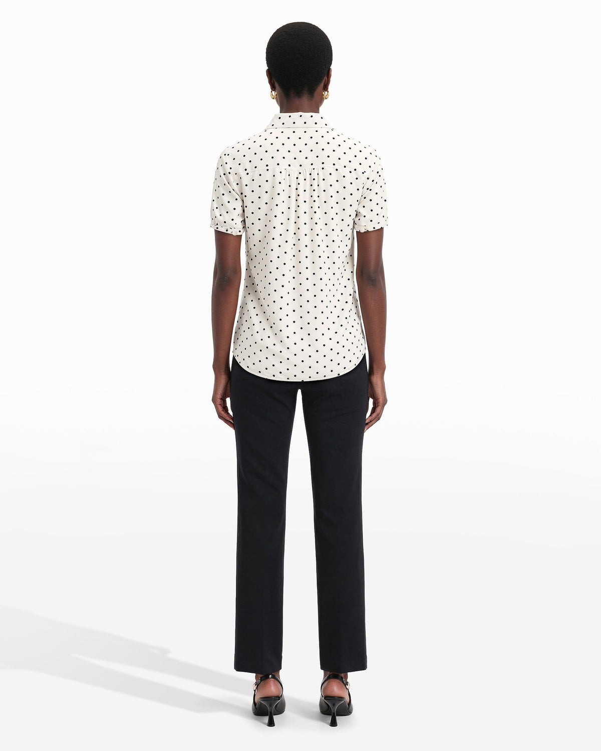 Anne Klein Button Down Blouse With Cap Sleeve