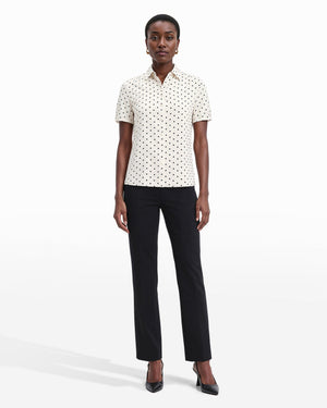 Button Down Blouse With Cap Sleeve Clothing Kasper