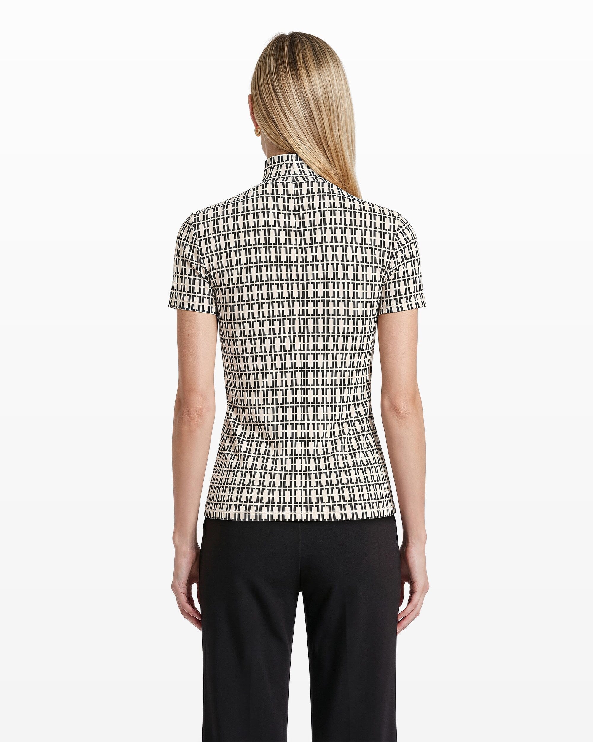 Chainlink Mock Neck Knit Top Clothing Kasper
