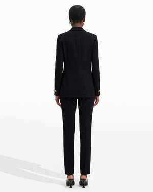 Faux Double Breasted Blazer With Patch Pockets Clothing Kasper