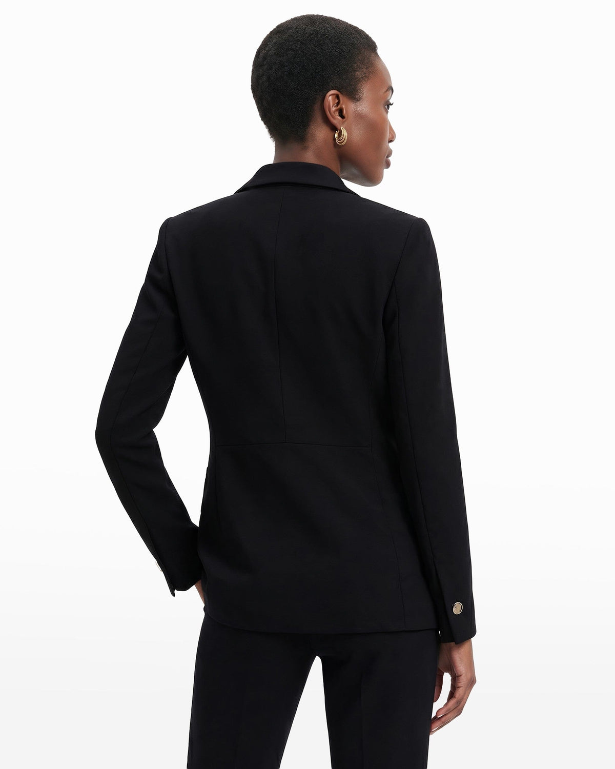 Anne Klein Faux Double Breasted Blazer With Patch Pockets
