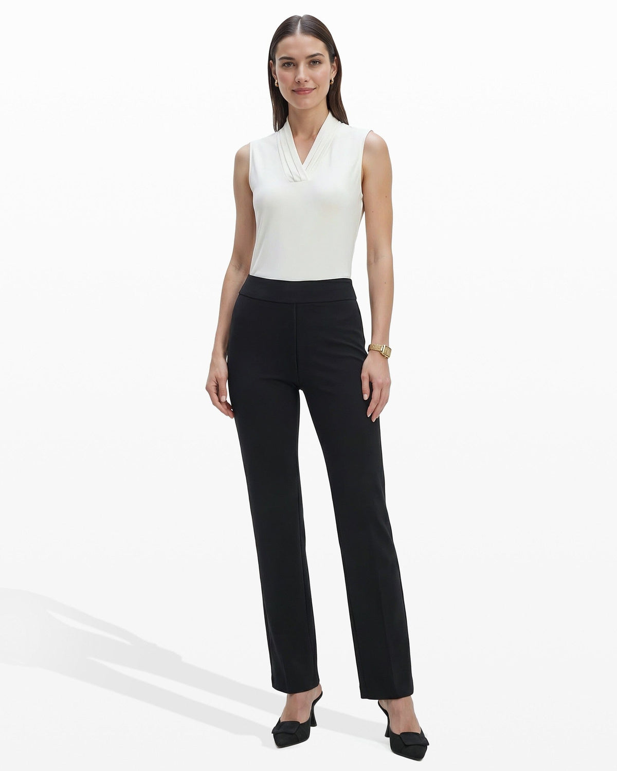 Anne Klein Pull On Slash Pocket Trouser