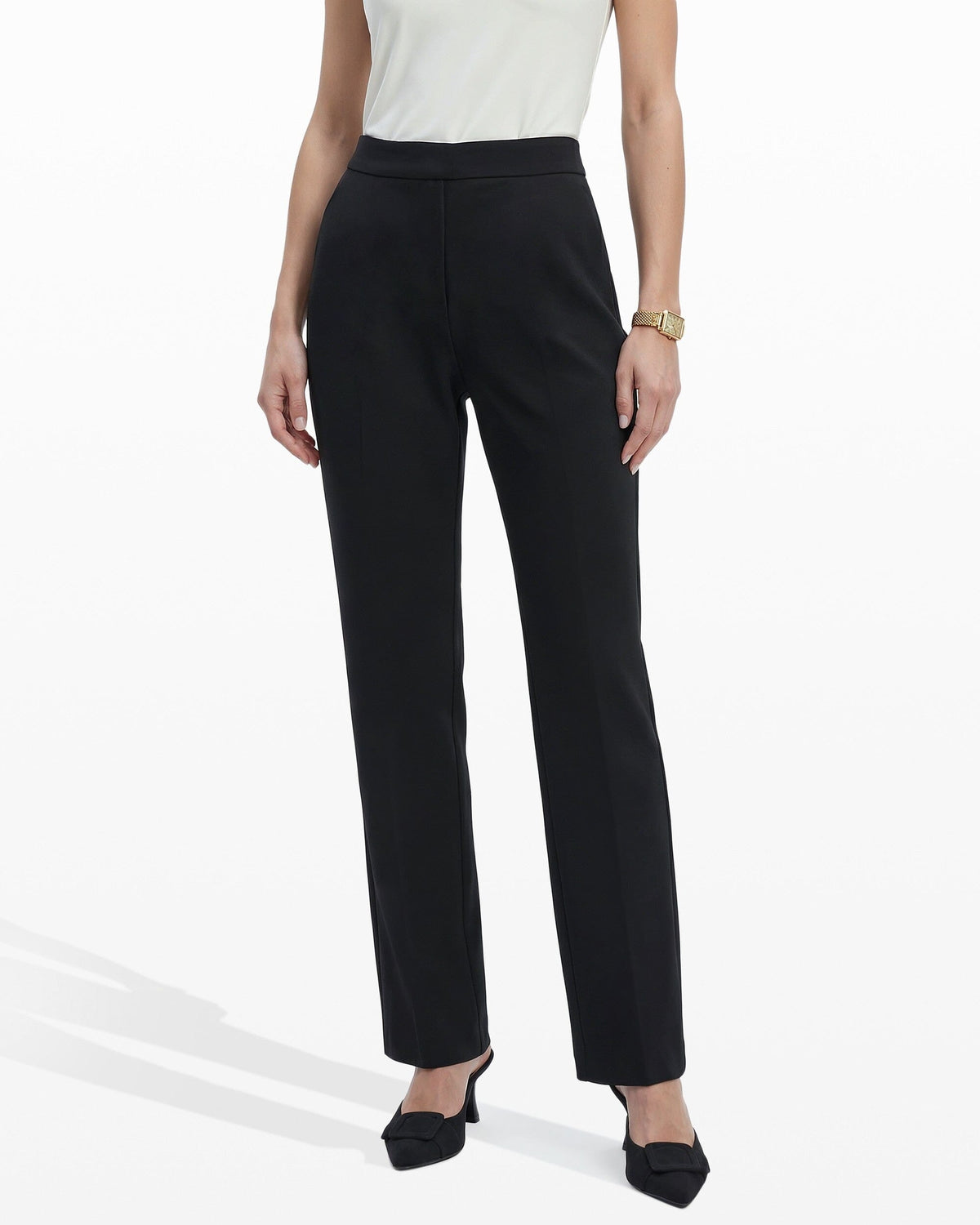 Anne Klein Pull On Slash Pocket Trouser